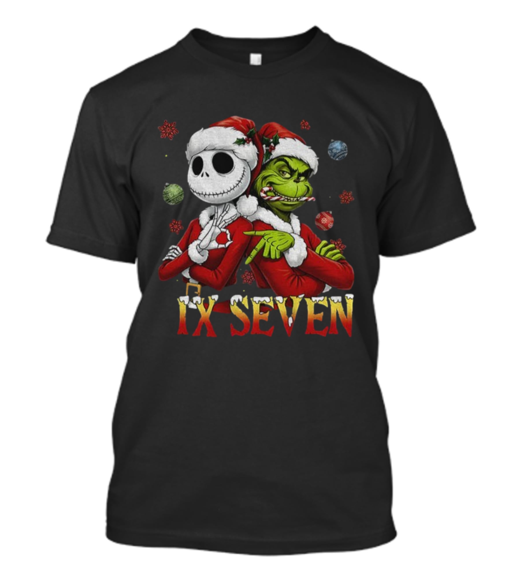 Jack Skellington Grinch IX Seven Santa Christmas Meme T-Shirt