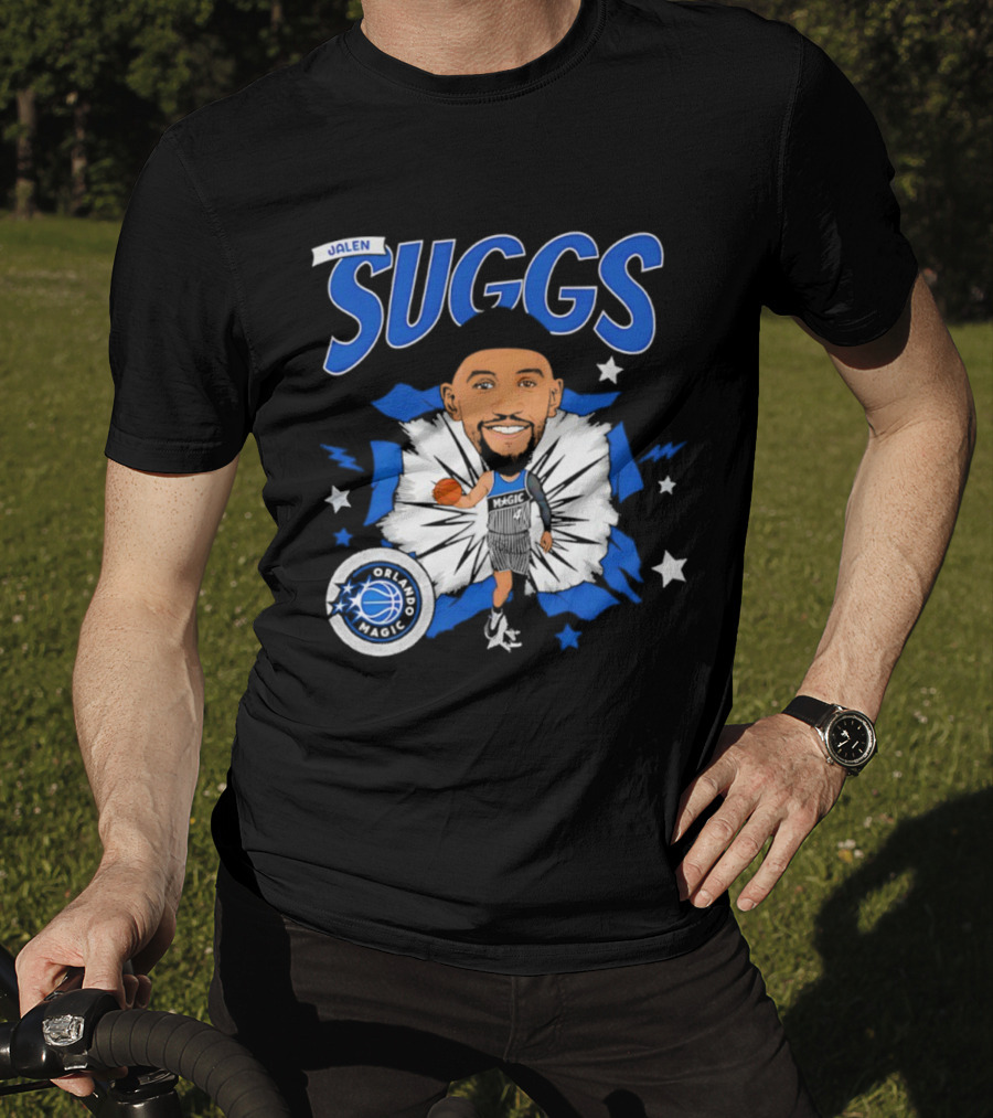 Jalen Suggs Orlando Magic Basketball Starburst Caricature T-Shirt