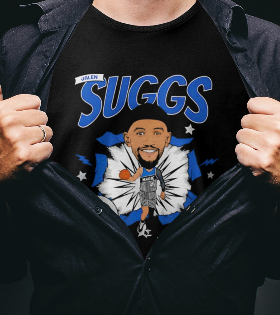 Jalen Suggs Orlando Magic Basketball Starburst Caricature T-Shirt