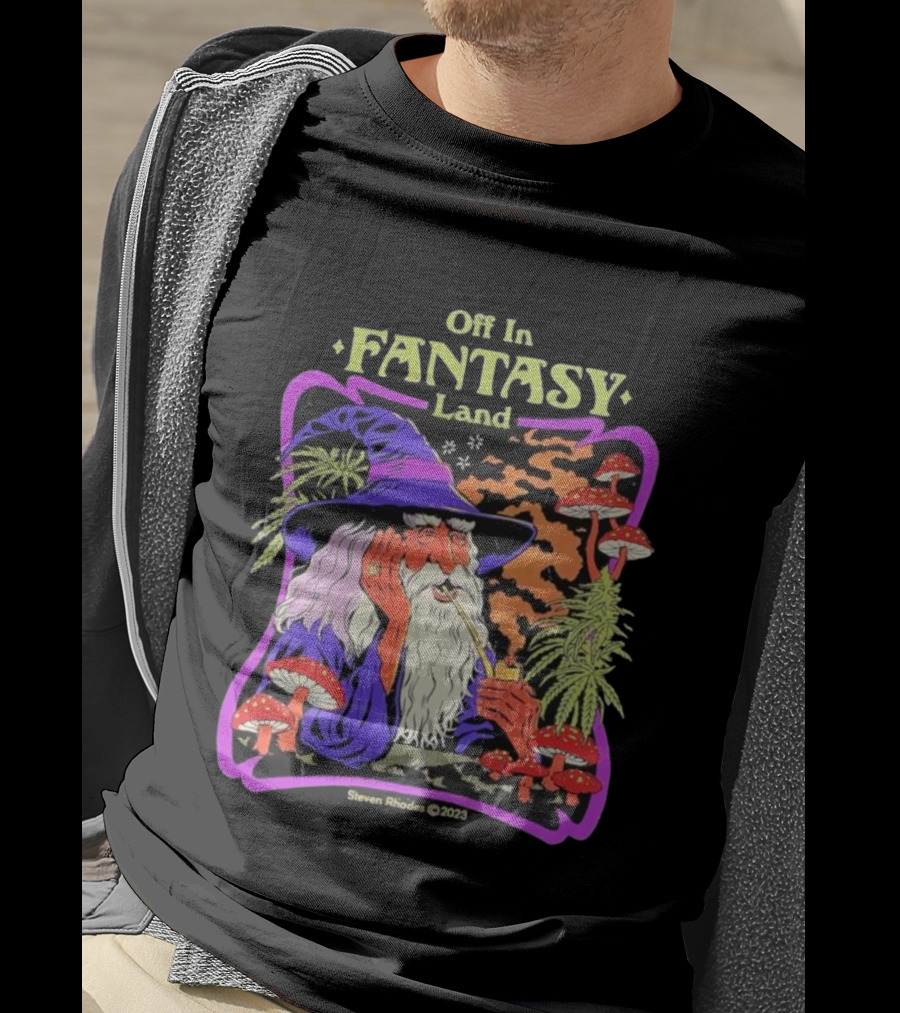 Off In Fantasy Land Wizard Steven Rhodes 2023 T-Shirt