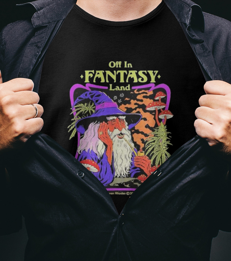 Off In Fantasy Land Wizard Steven Rhodes 2023 T-Shirt