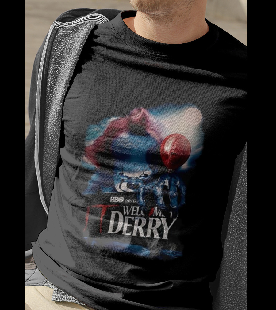 HBO Original IT Pennywise Clown Welcome To Derry Horror Balloons T-Shirt