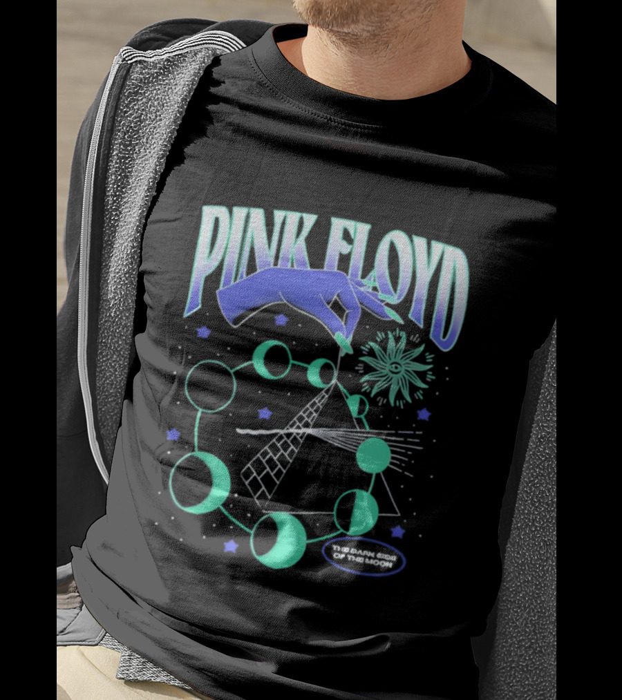 Pink Floyd The Dark Side Of The Moon Pyramid And Hand Graphic T-Shirt