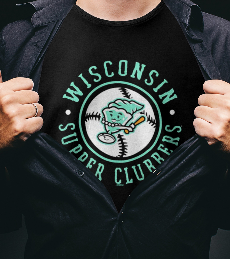 Wisconsin Supper Clubbers Baseball Ice Cream Bat Martini Pie T-Shirt