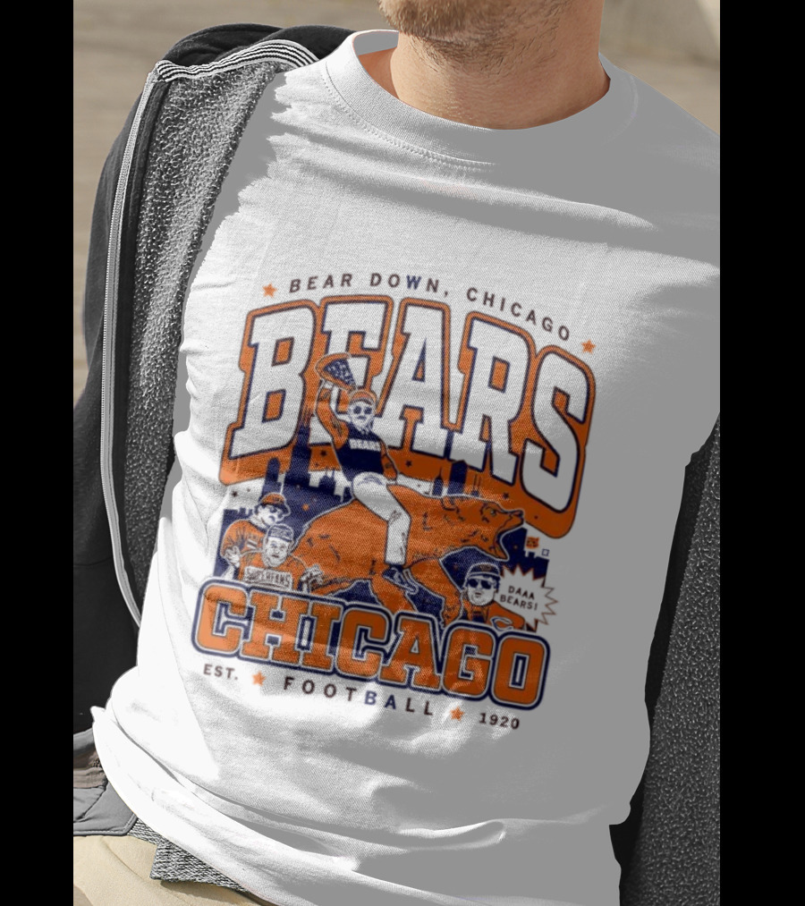 Bear Down Chicago Bears Est 1920 Football Skyline Daa Bears T-Shirt