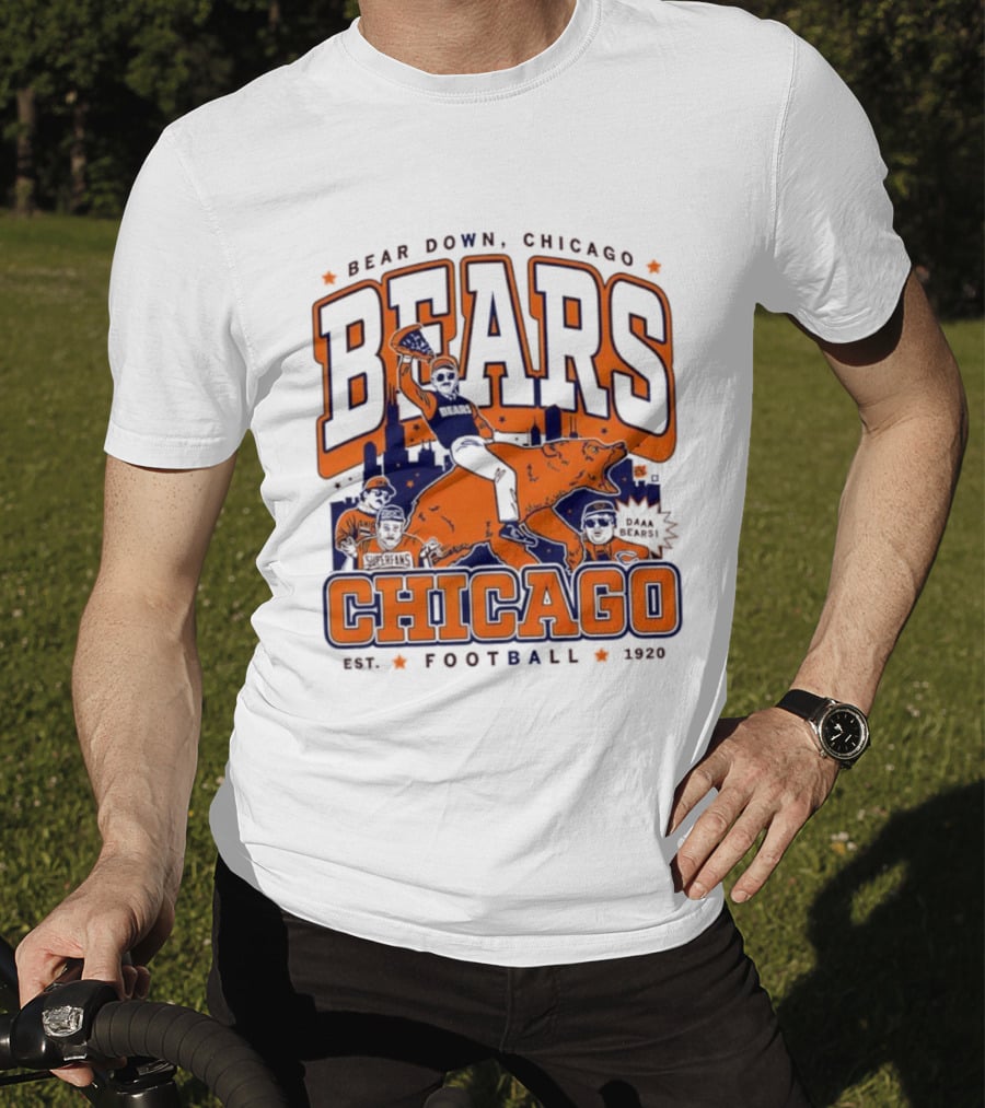 Bear Down Chicago Bears Est 1920 Football Skyline Daa Bears T-Shirt