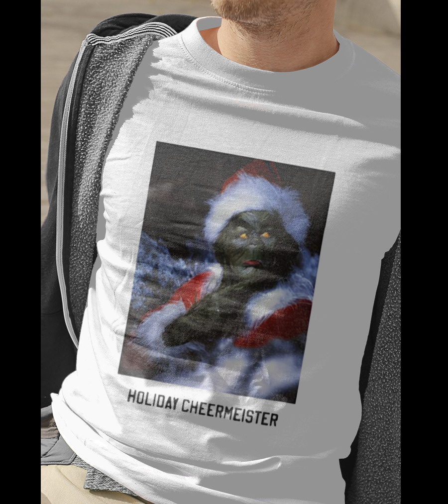 Holiday Cheermeister Funny Christmas Grinch Monster Santa Hat T-Shirt