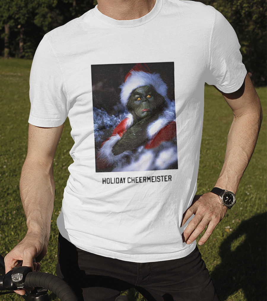 Holiday Cheermeister Funny Christmas Grinch Monster Santa Hat T-Shirt