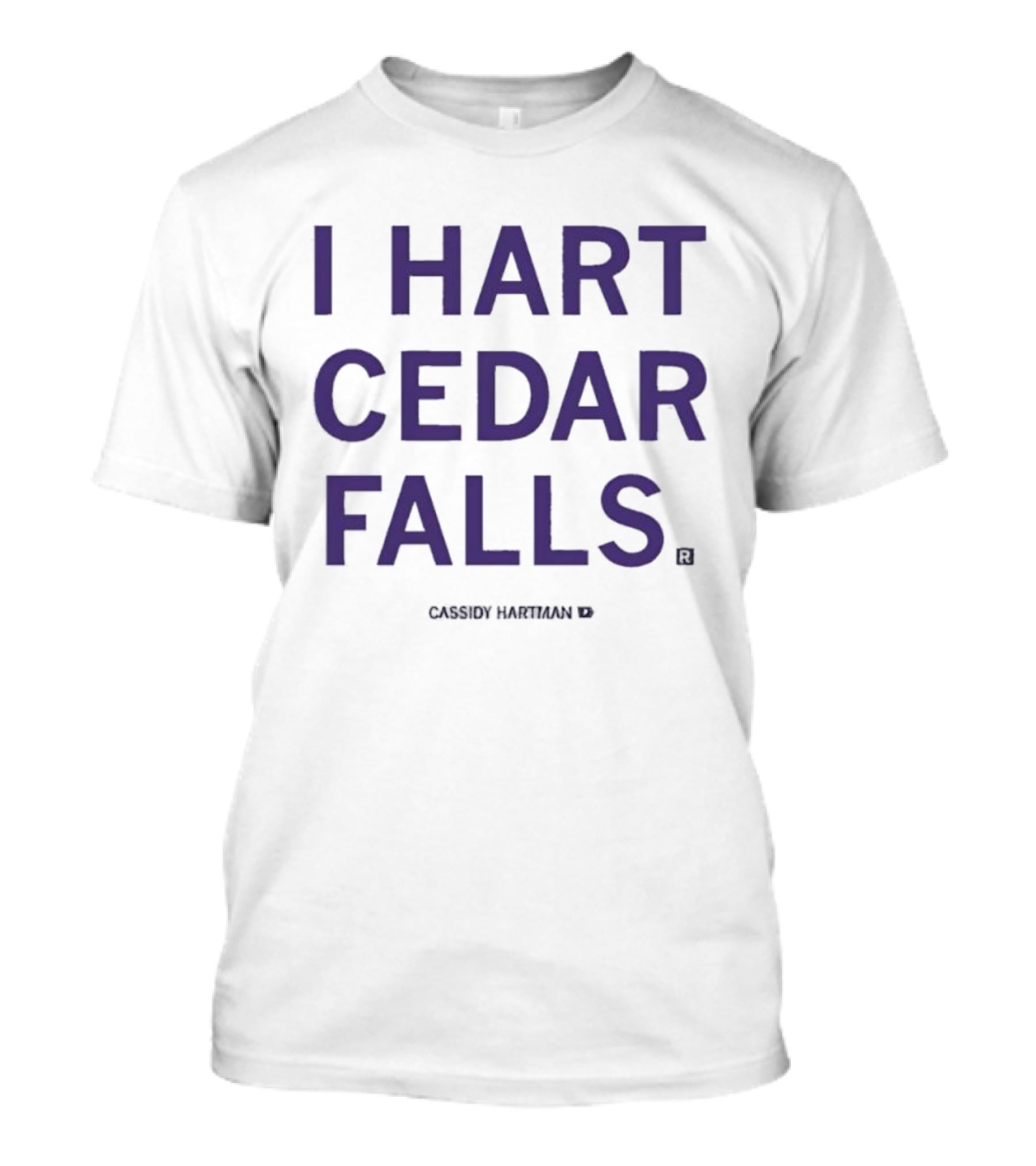 I Hart Cedar Falls Black Text T-Shirt