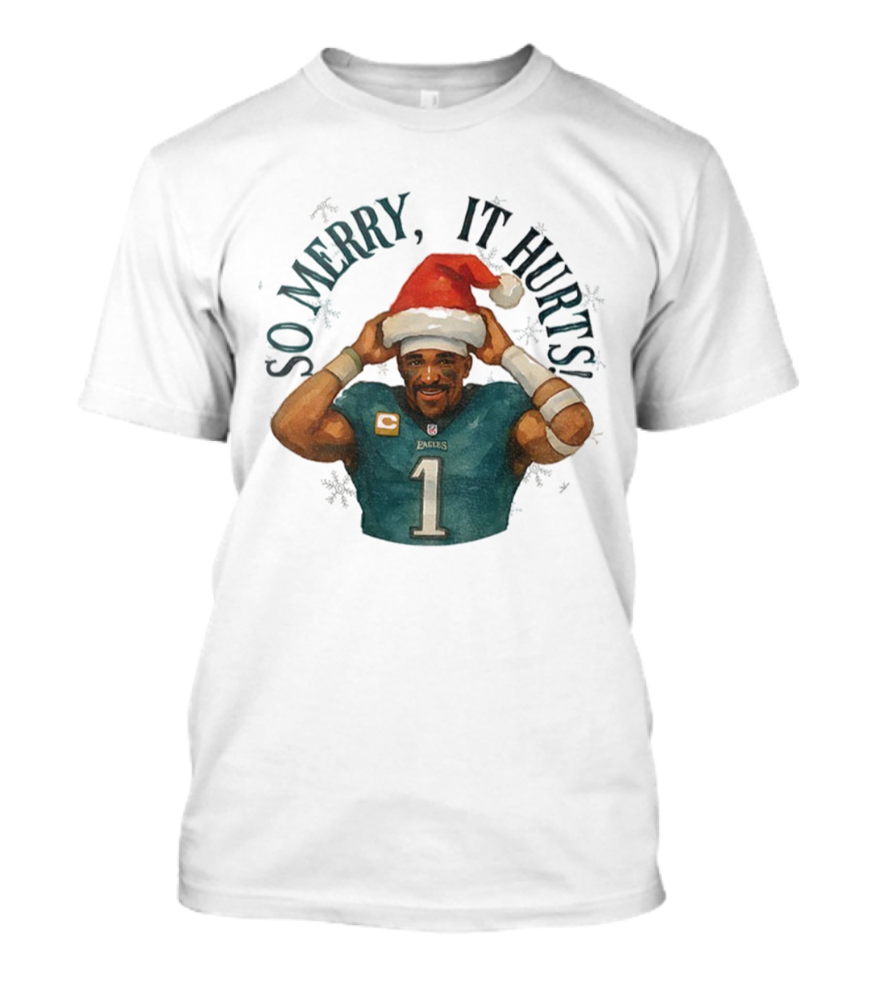 So Merry It Hurts Jalen Hurts Eagles Christmas T-Shirt