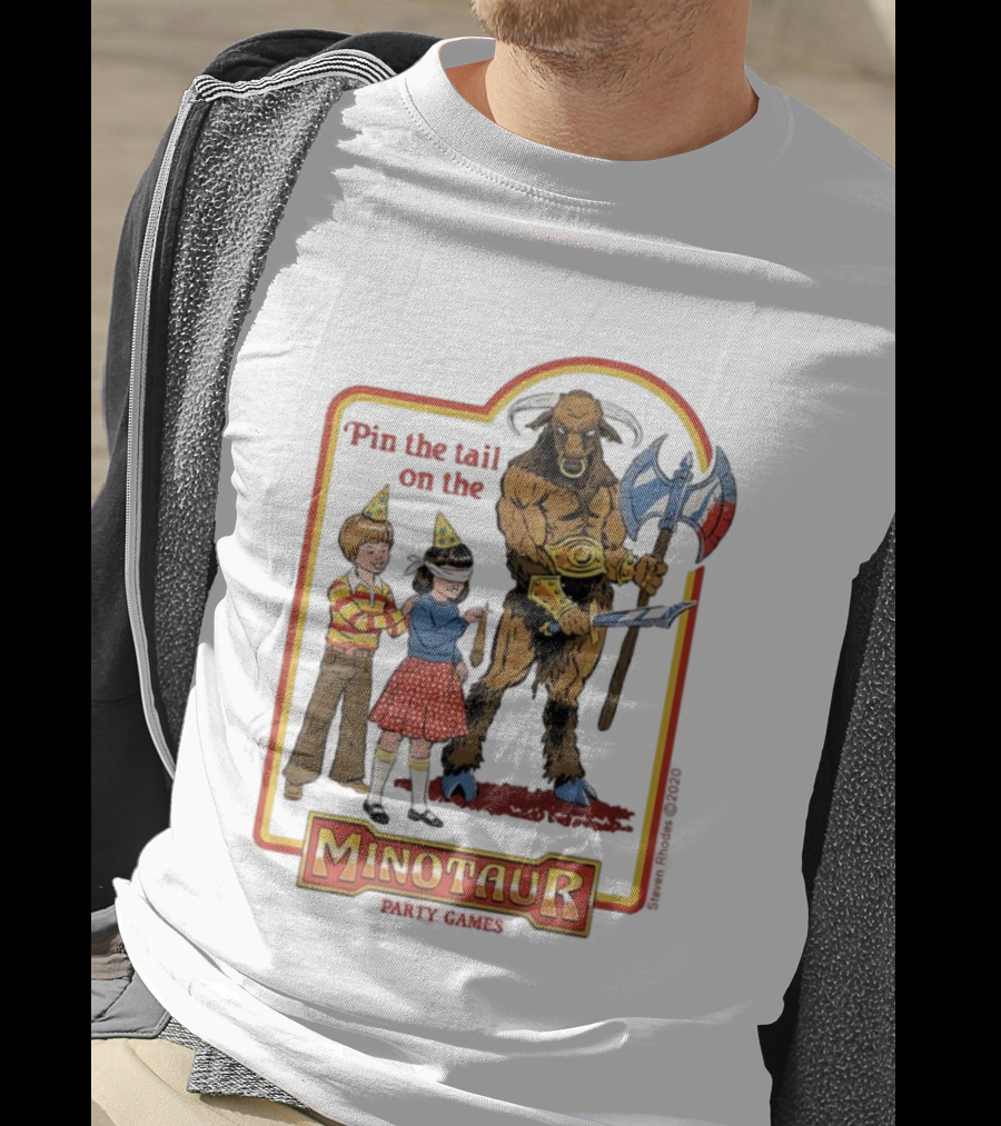 Pin The Tail On The Minotaur Kids Party Game Adventure T-Shirt