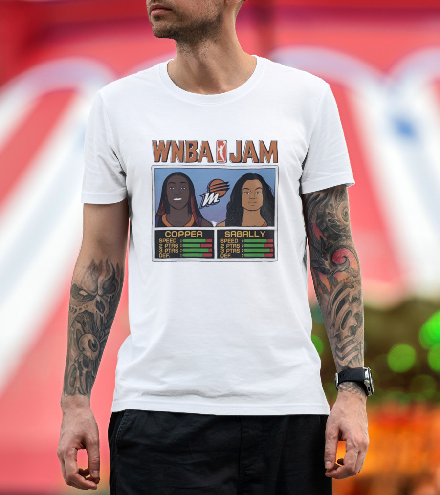 WNBA Jam Kahleah Copper Satou Sabally Phoenix Mercury Basketball Style Homage T-Shirt