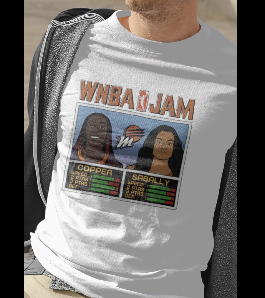 WNBA Jam Kahleah Copper Satou Sabally Phoenix Mercury Basketball Style Homage T-Shirt