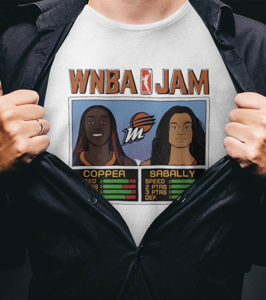 WNBA Jam Kahleah Copper Satou Sabally Phoenix Mercury Basketball Style Homage T-Shirt
