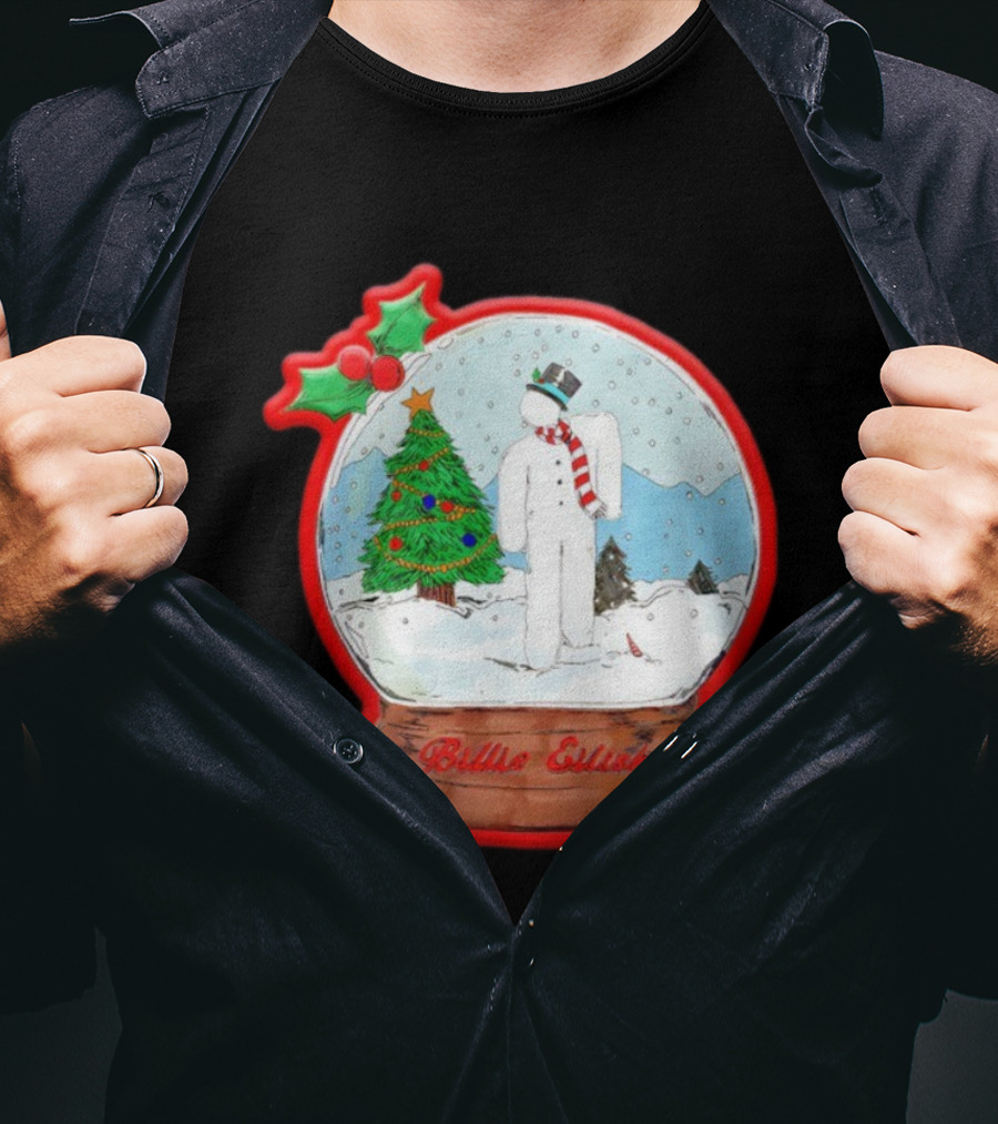 Billie Eilish Blohsh Christmas Snowglobe Ornament T-Shirt
