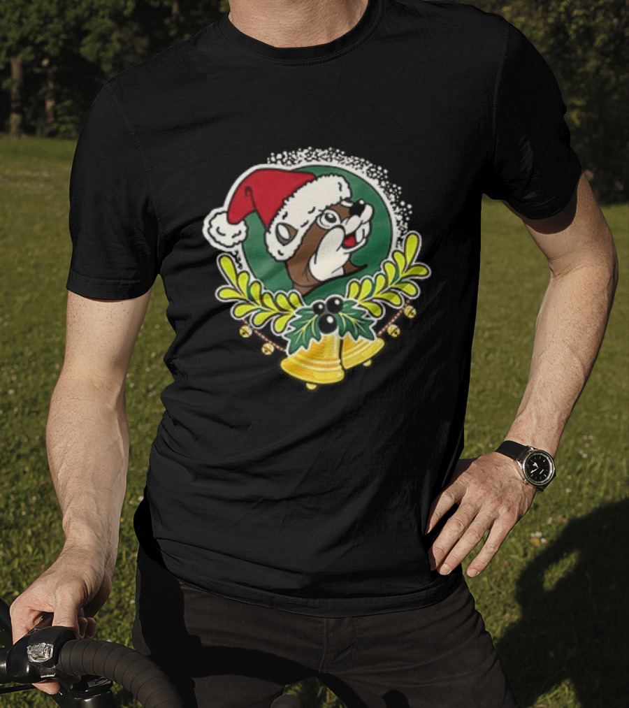 Buc-ee's Christmas 2025 Jingle All The Way Santa Beaver Holiday Cheer T-Shirt