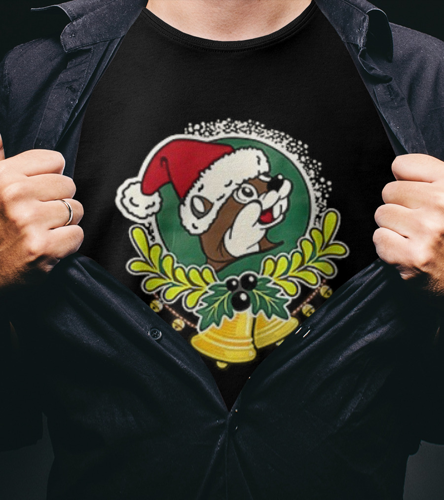 Buc-ee's Christmas 2025 Jingle All The Way Santa Beaver Holiday Cheer T-Shirt