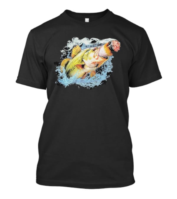 Fish Smokin A Bigass Doink Surreal Aquatic Design T-Shirt