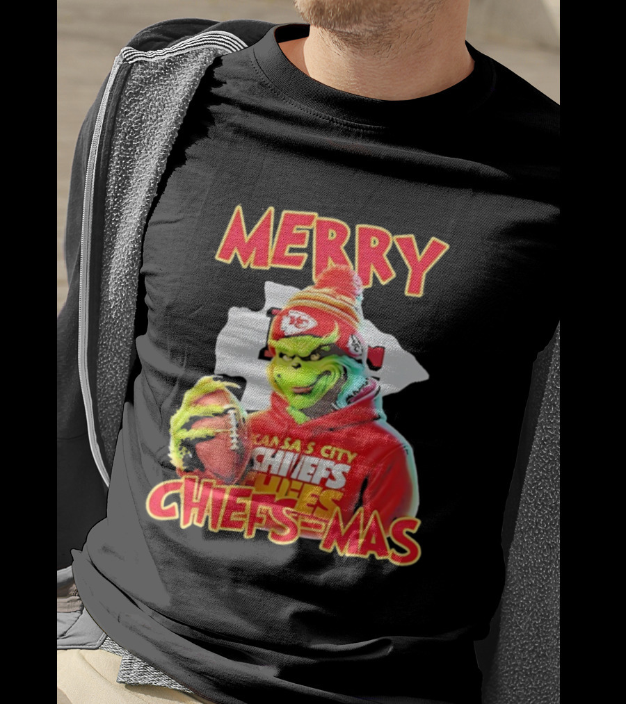Merry Chiefsmas Grinch Kansas City Chiefs Football T-Shirt