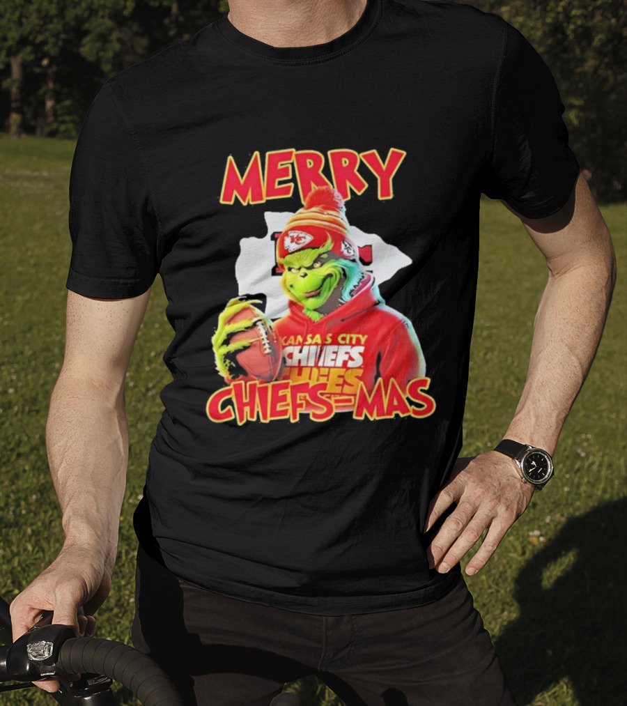 Merry Chiefsmas Grinch Kansas City Chiefs Football T-Shirt