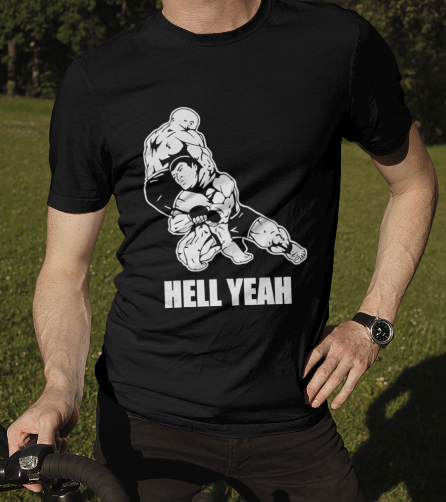 Hell Yeah Double Leg Takedown Wrestling Action T-Shirt