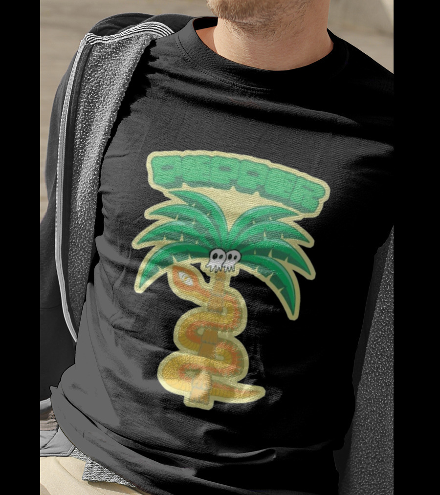 Pepper Skull Eyed Snake Wrapped Palm Tree T-Shirt