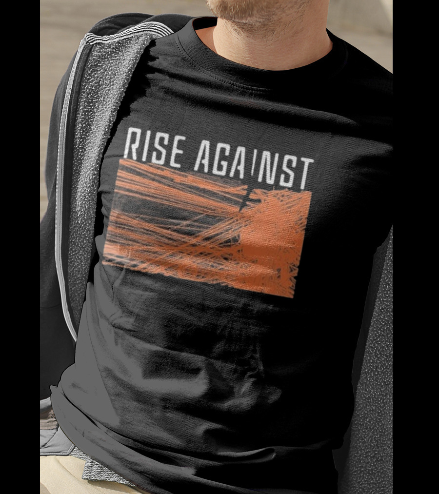 Rise Against Wire Abstract Orange Lines T-Shirt