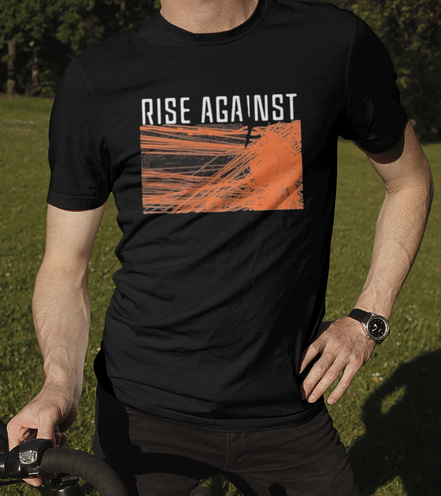 Rise Against Wire Abstract Orange Lines T-Shirt