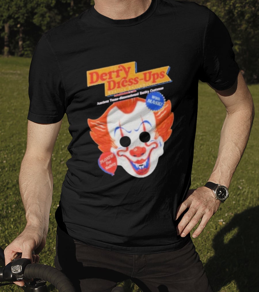 Derry Dress-Ups Clown Mask Costume Pennywise Tribute T-Shirt
