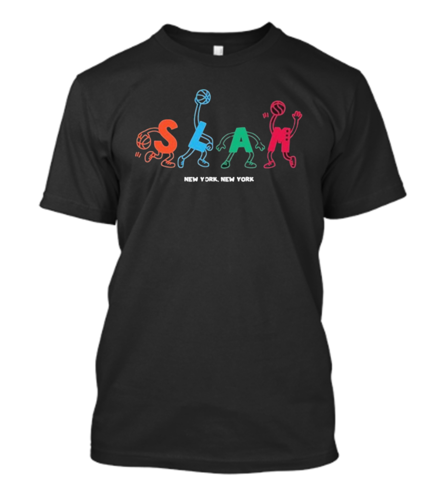 Slam New York New York Respect The Game Basketball Characters T-Shirt