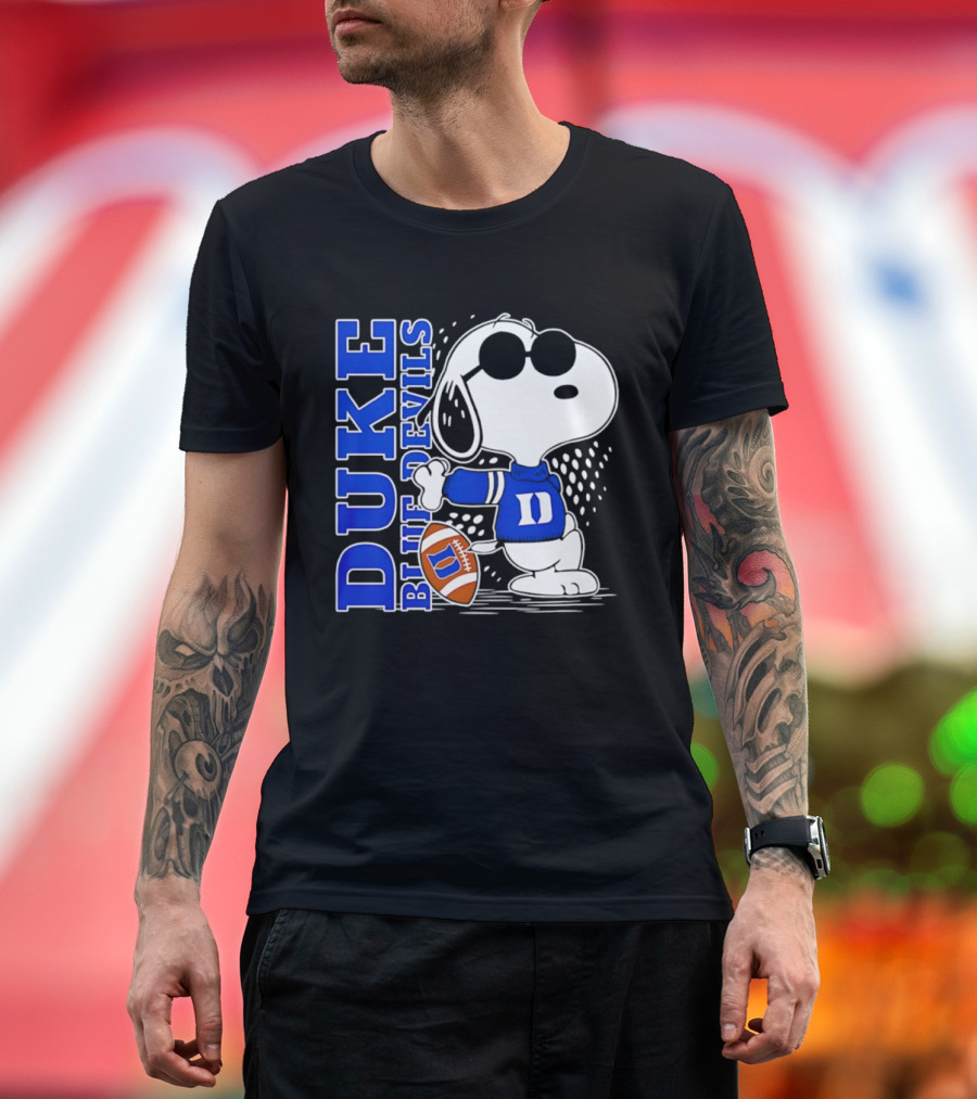 Snoopy Joe Cool Duke Blue Devils Football Fan Merchandise T-Shirt