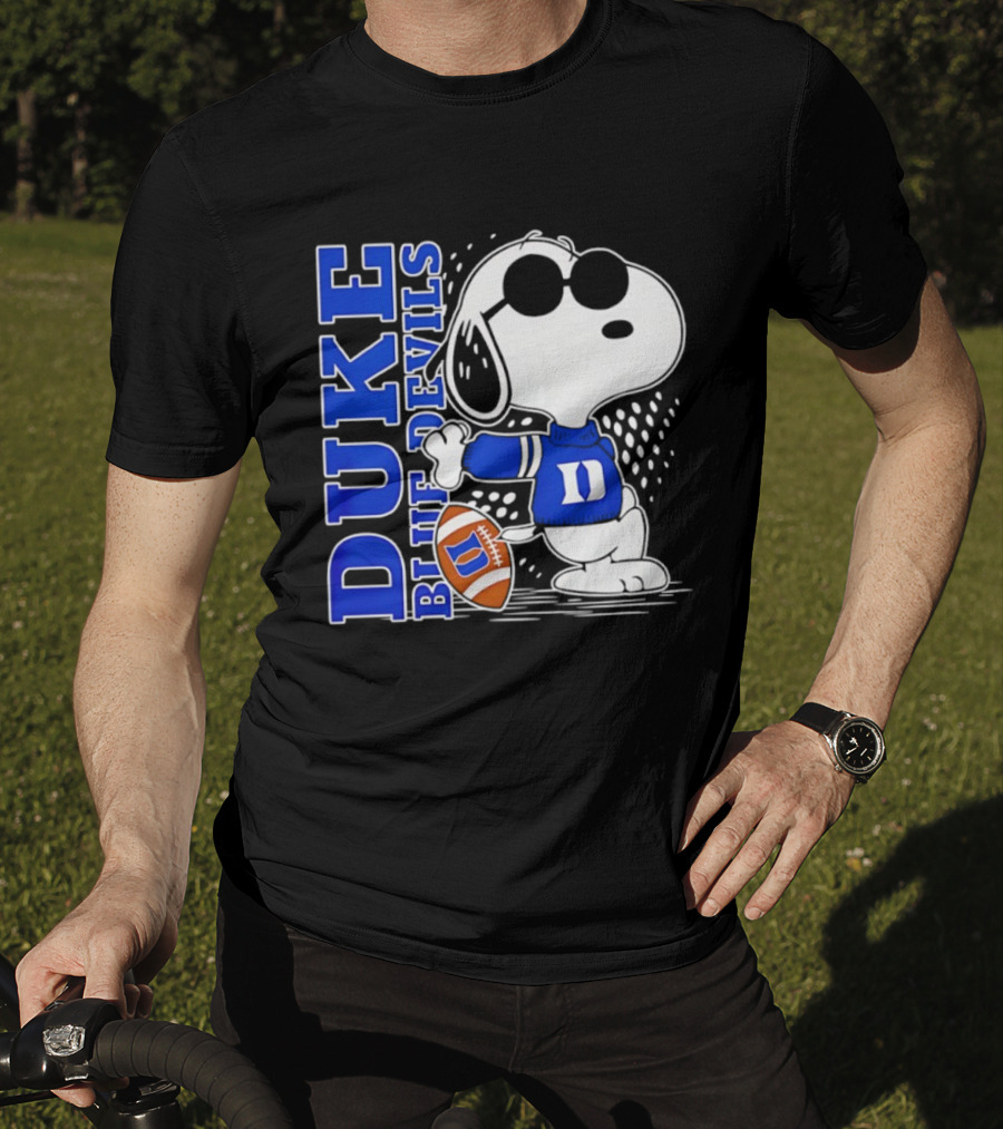 Snoopy Joe Cool Duke Blue Devils Football Fan Merchandise T-Shirt