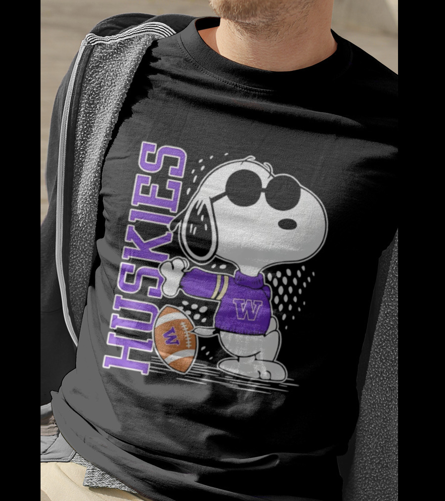 Snoopy Joe Cool Huskies Football Washington Merchandise T-Shirt