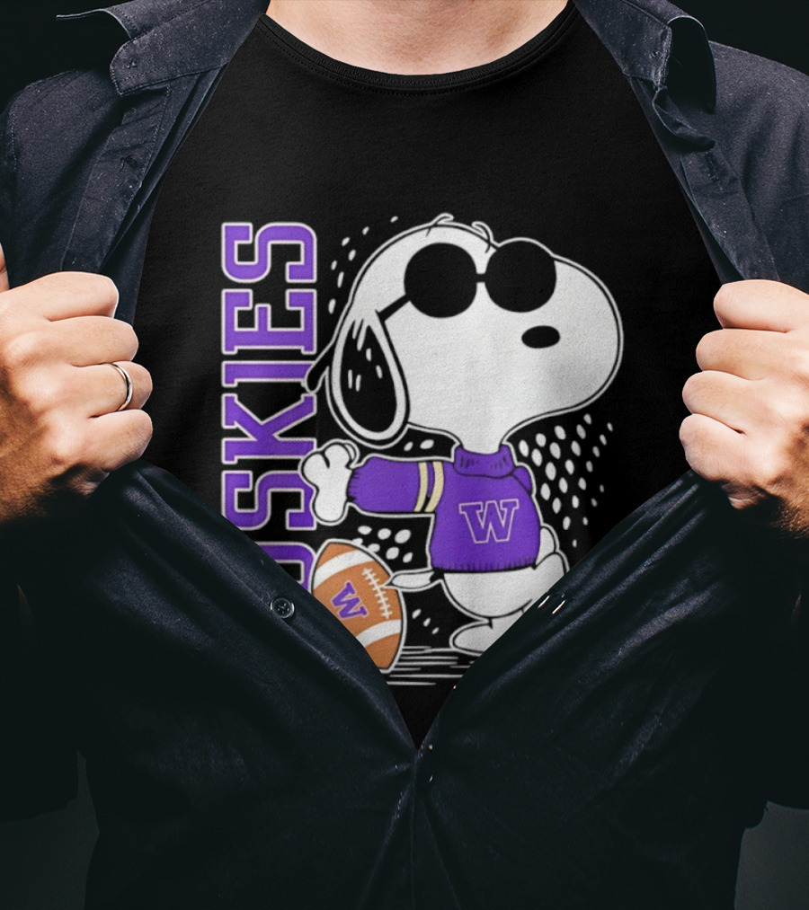 Snoopy Joe Cool Huskies Football Washington Merchandise T-Shirt