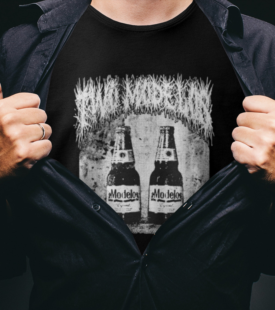 Two Modelos Metal Style Bottles Graphic T-Shirt