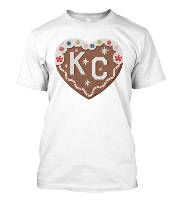 Gingerbread Heart KC Christmas Kansas City Holiday Spirit T-Shirt