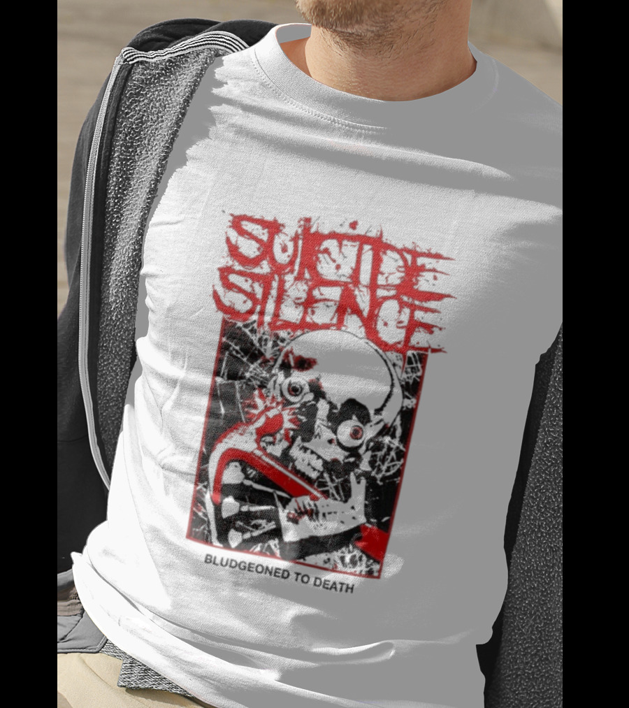 Suicide Silence Bludgeoned To Death Skull And Crowbar Design T-Shirt