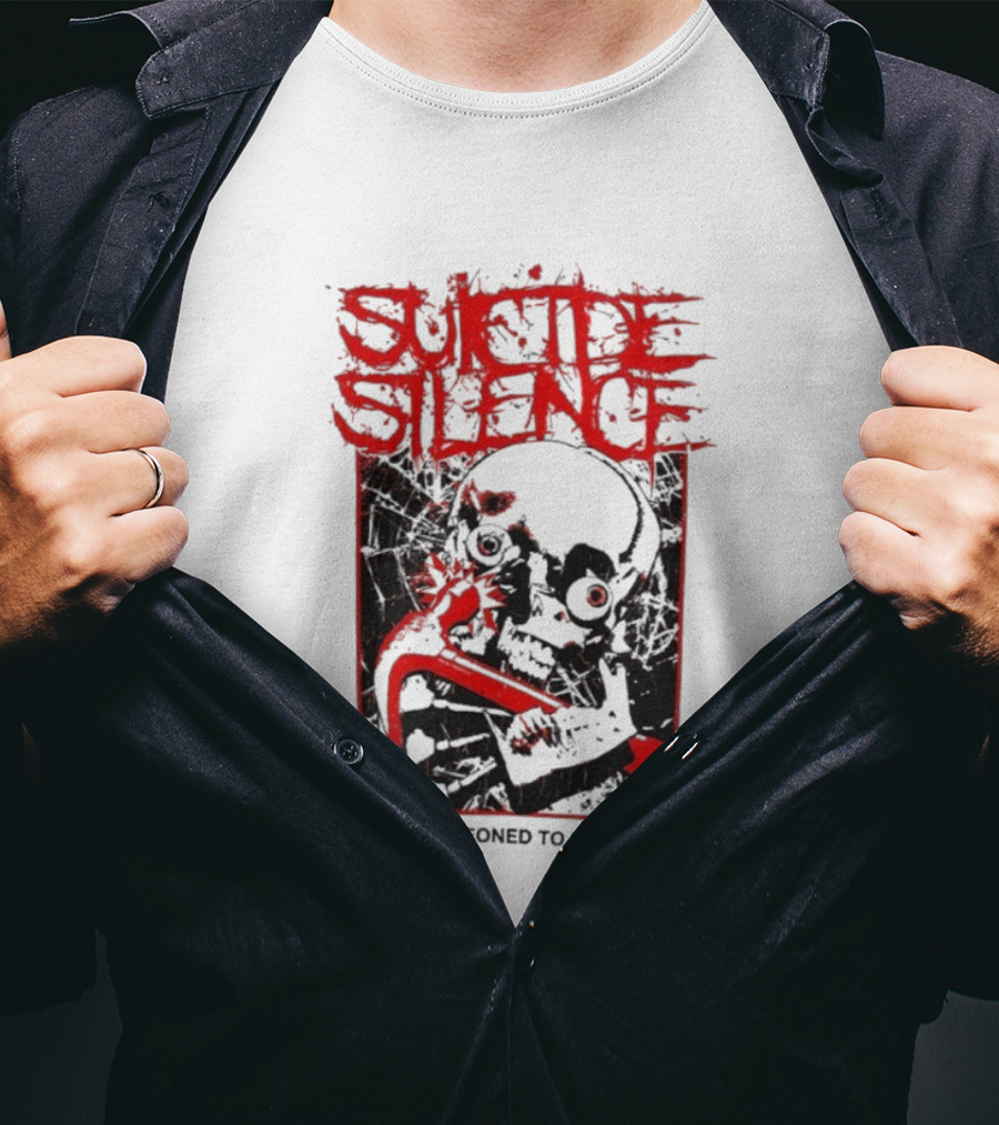 Suicide Silence Bludgeoned To Death Skull And Crowbar Design T-Shirt