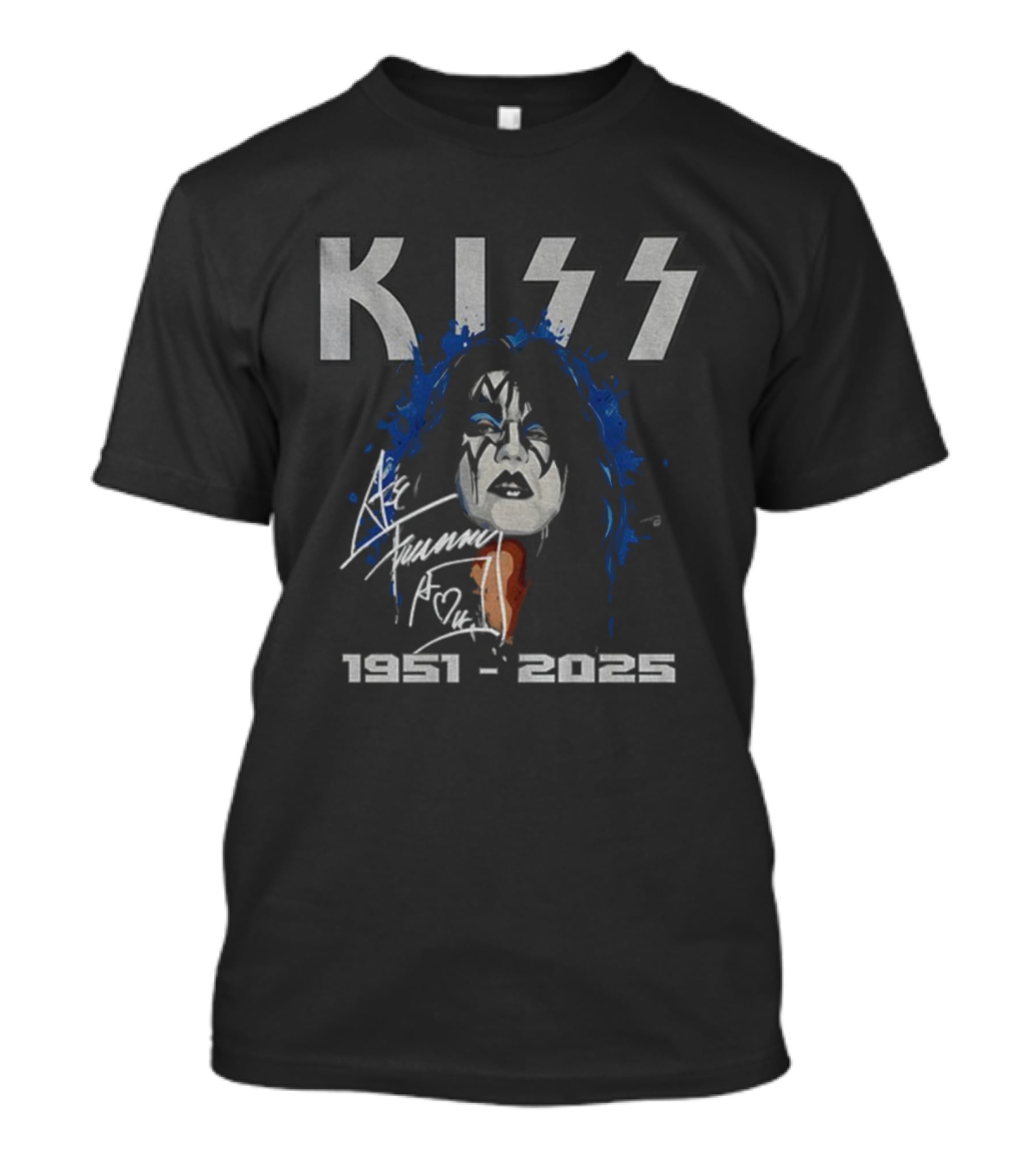 Kiss 1951-2025 Ace Frehley Signature Rock Legend RIP T-Shirt