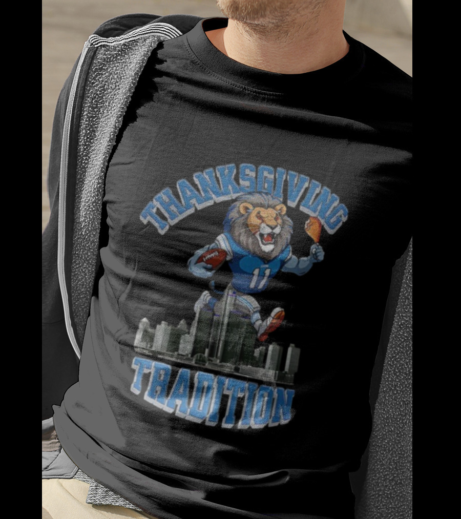 Thanksgiving Tradition Detroit Lions Game Day Football Celebration T-Shirt