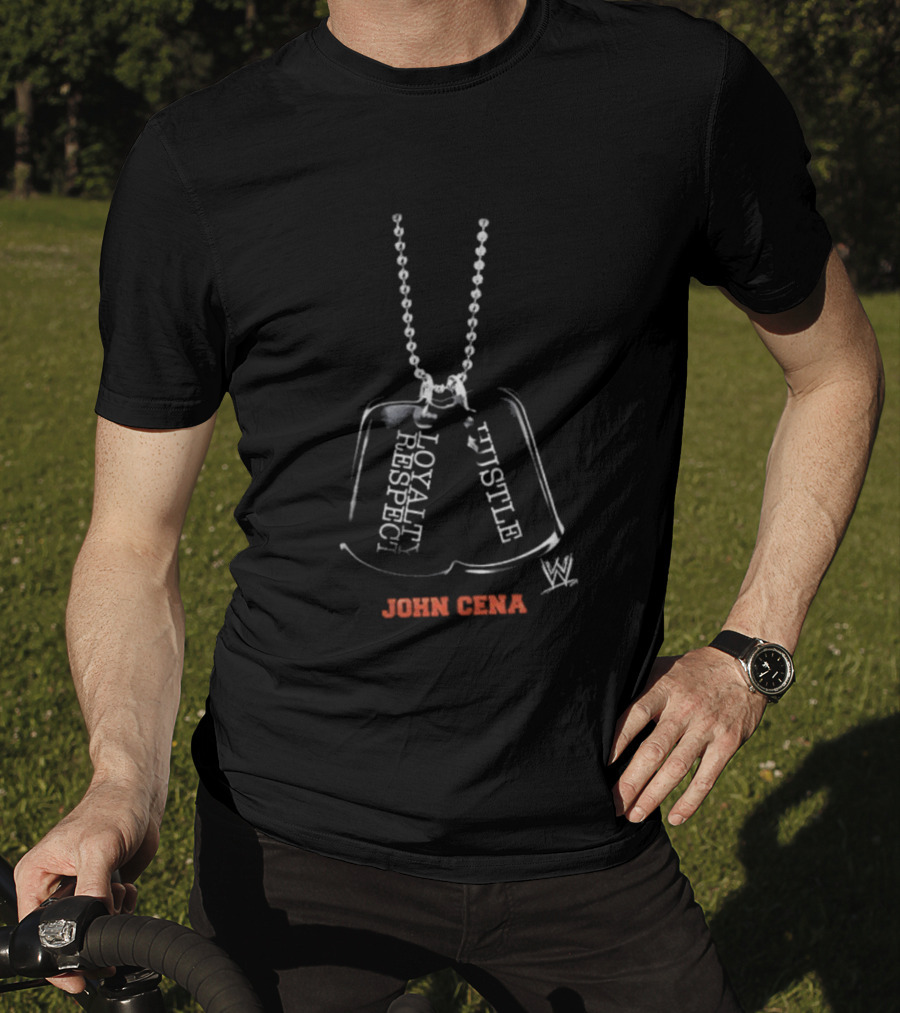 John Cena WWE Dog Tags Loyalty Hustle Respect T-Shirt