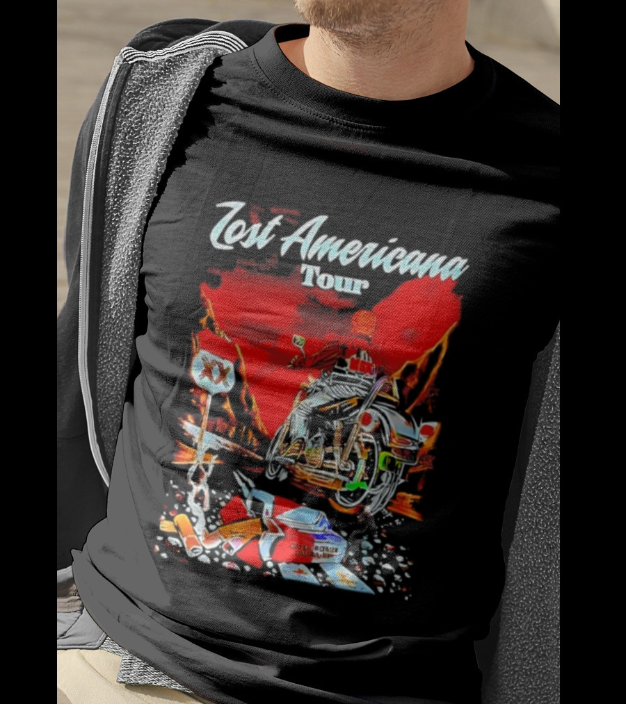 Omaha Los Americana Tour 2025 Motorcycle Adventure Route 66 Vintage Style T-Shirt