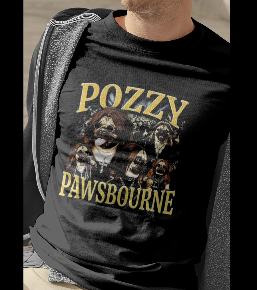 Pozzy Pawsbourne Dog Rock Music Parody Icons T-Shirt