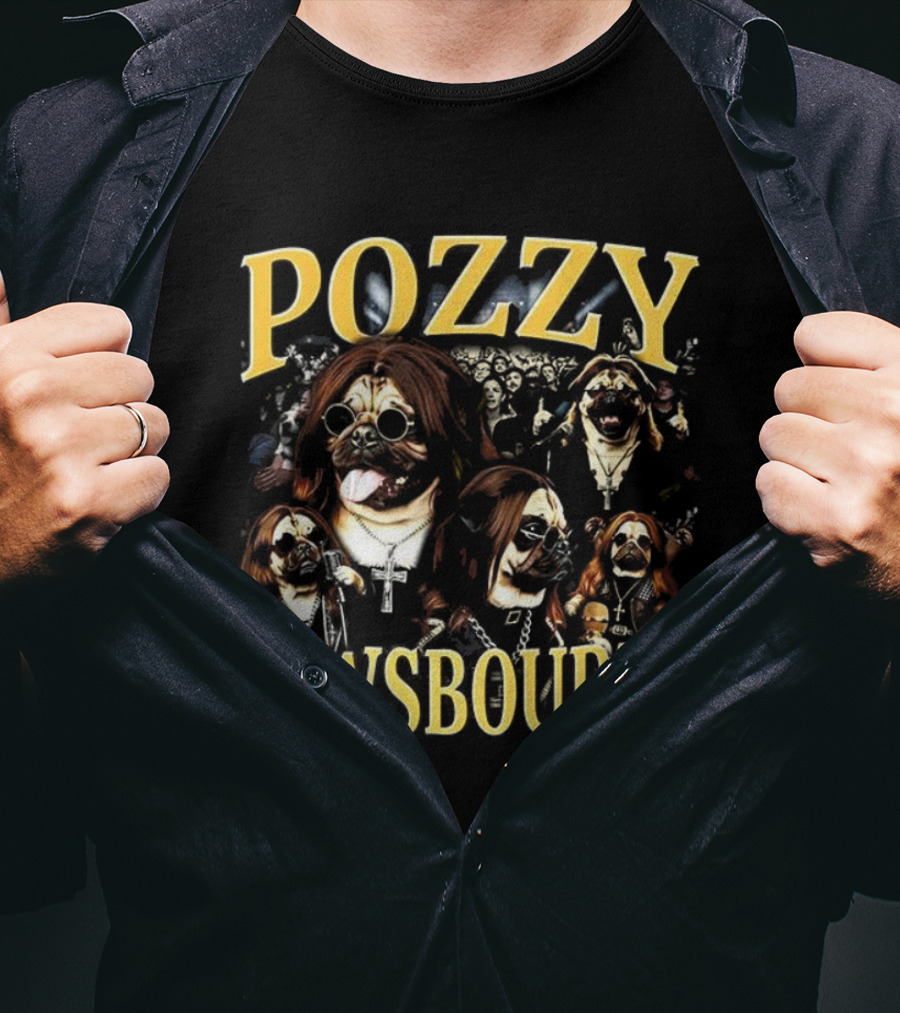 Pozzy Pawsbourne Dog Rock Music Parody Icons T-Shirt
