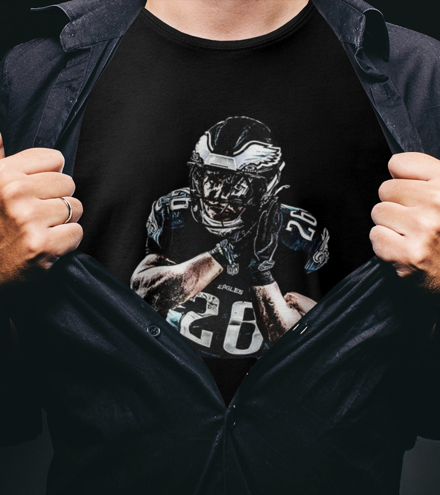 Philadelphia Eagles Number 26 Night Night Football Imagery T-Shirt
