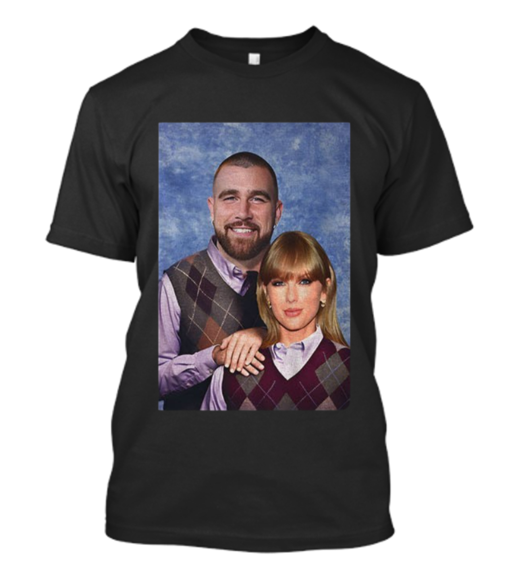 Taylor And Travis Kelce Step Brothers Kansas City Chiefs NFL 2025 Vintage Sweater Argyle Style T-Shirt