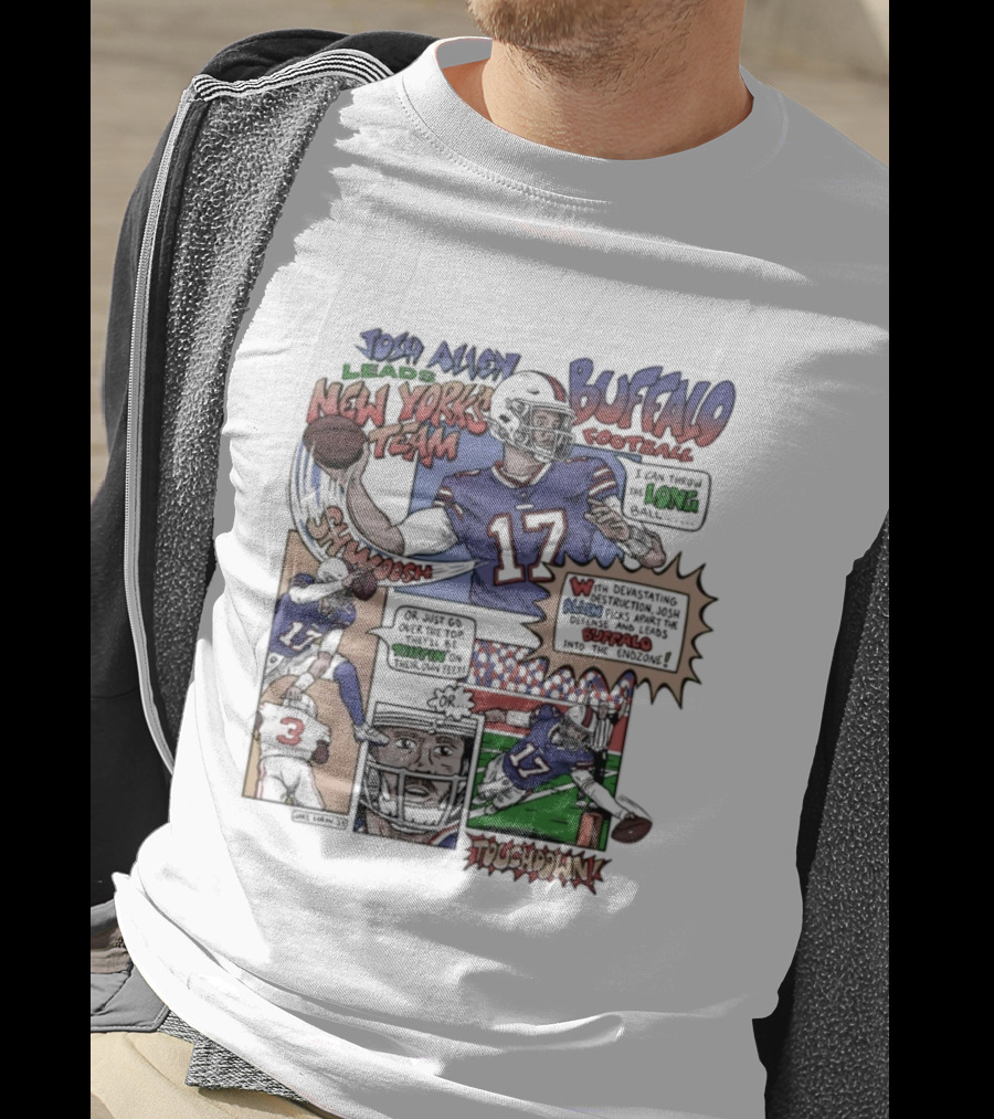 Josh Allen Buffalo Football New York's Team Super Josh Comic Style Touchdown Hero T-Shirt