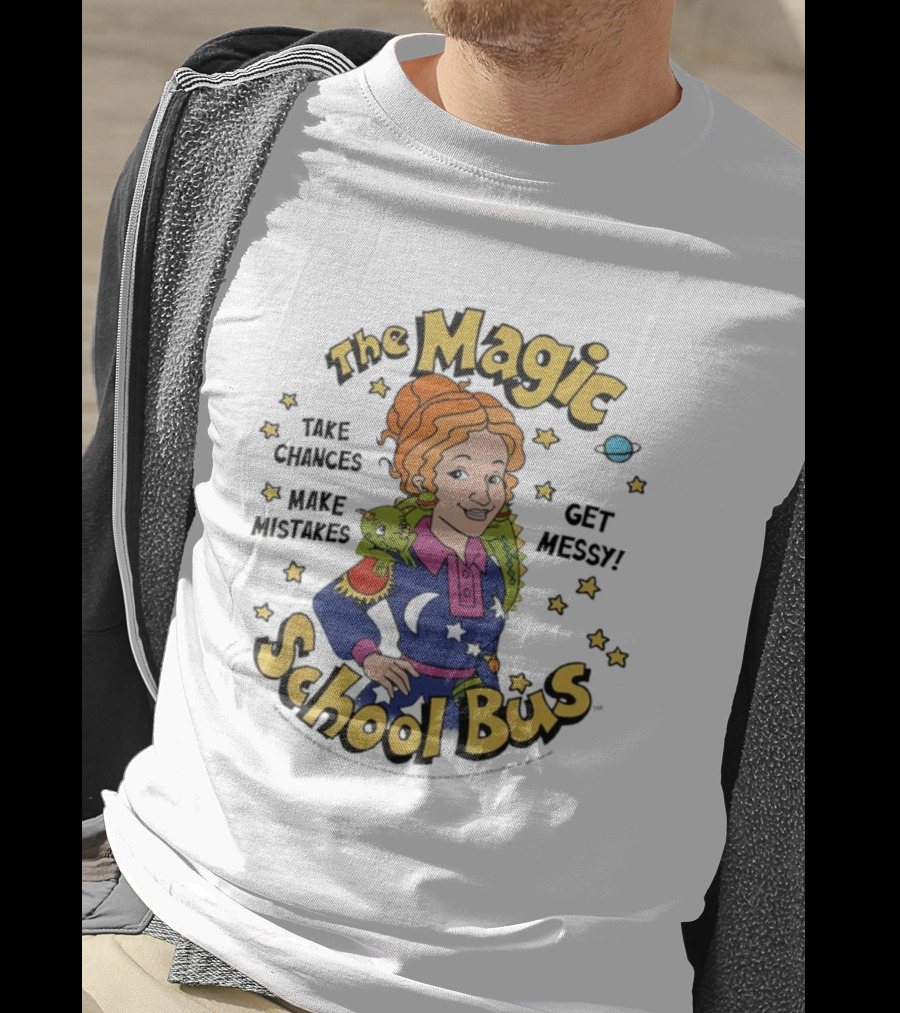 The Magic School Bus Ms Frizzle Liz Take Chances Make Mistakes Get Messy Retro Cartoon T-Shirt
