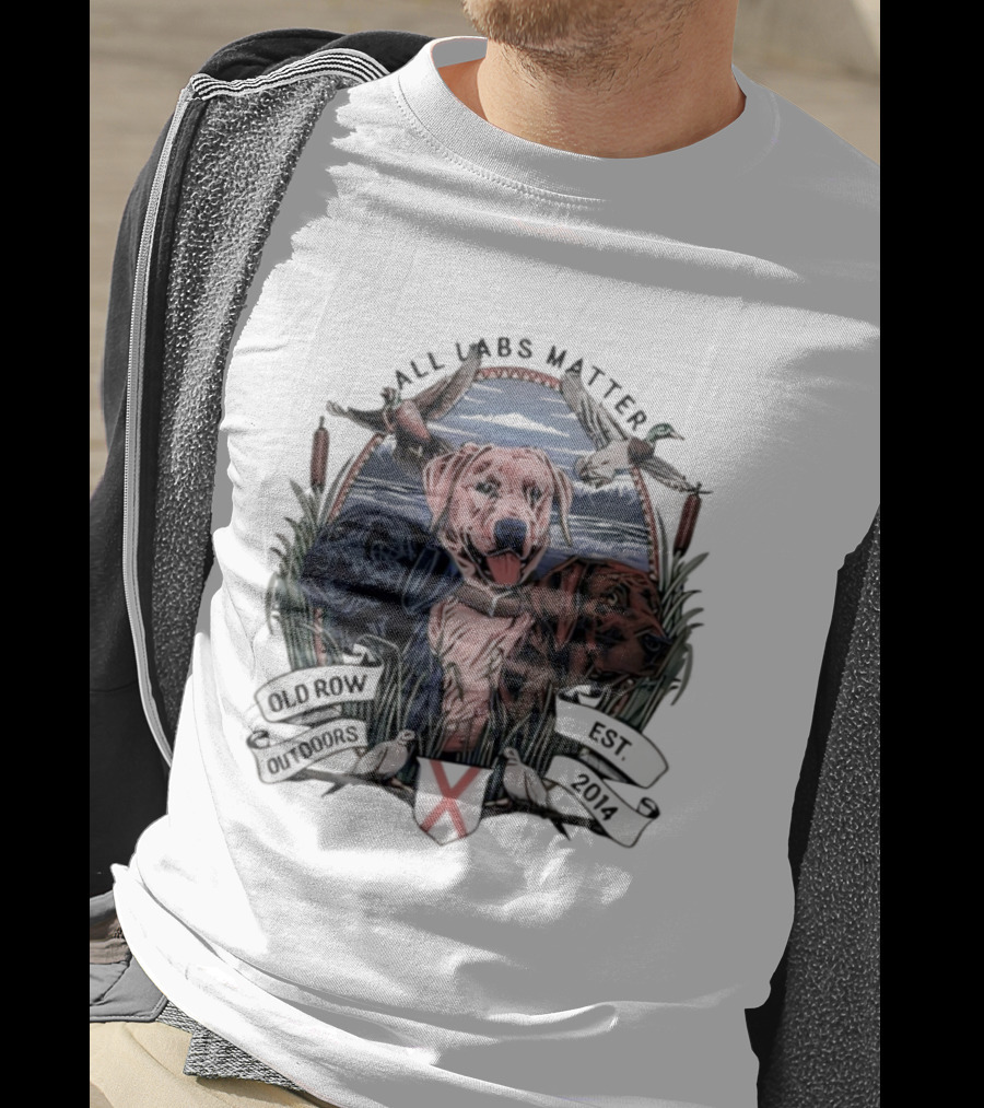 All Labs Matter Old Row Outdoors Est 2014 Dogs Ducks Hunting Scenery T-Shirt