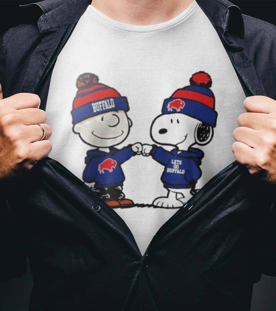 Charlie Brown Snoopy Buffalo Bills Lets Go Buffalo T-Shirt
